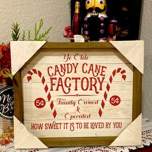 NWT Ye Olde Candy Cane Factory Sign